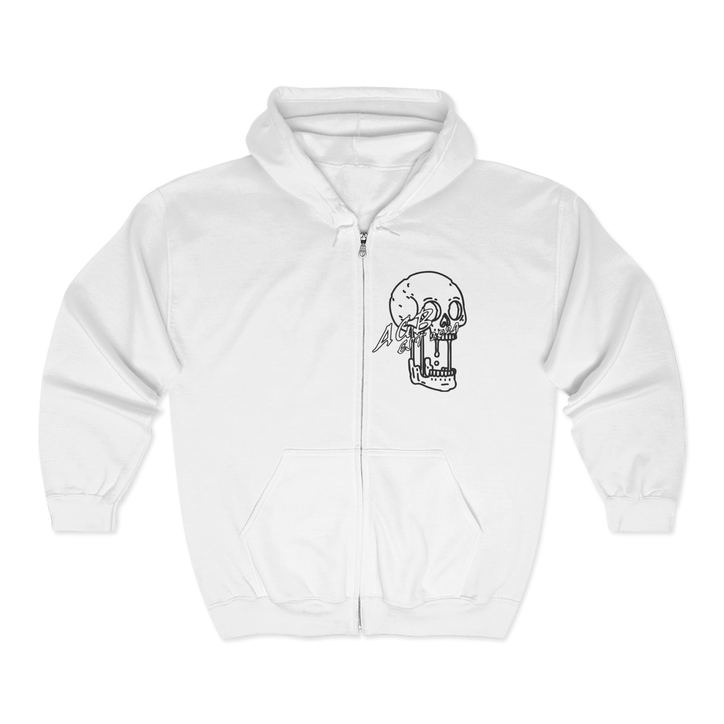 AGB White Zip-Up Hoodie